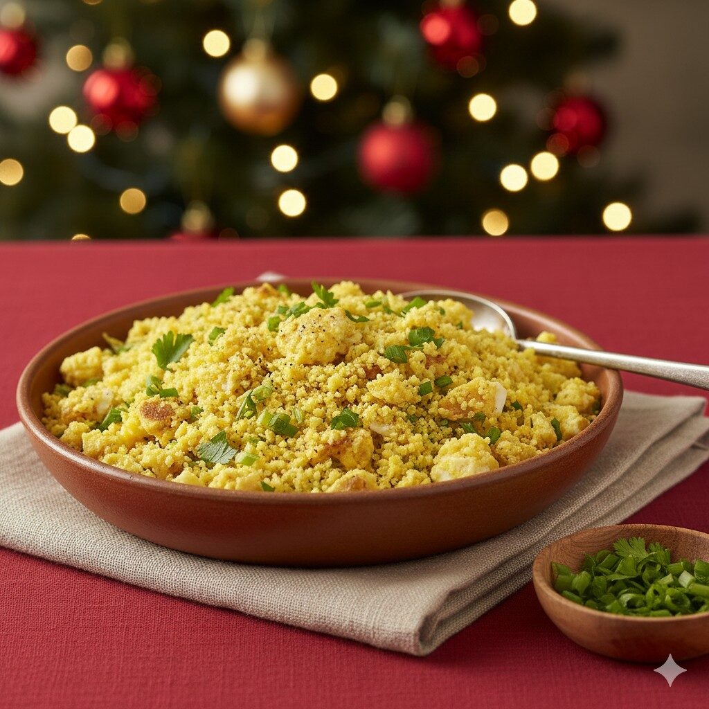 Farofa com ovo e cheiro-verde