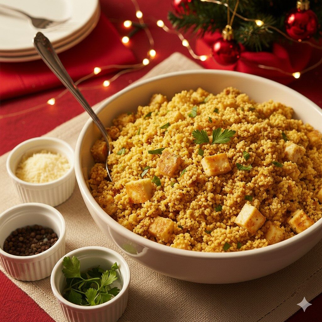 Farofa cremosa com queijo coalho