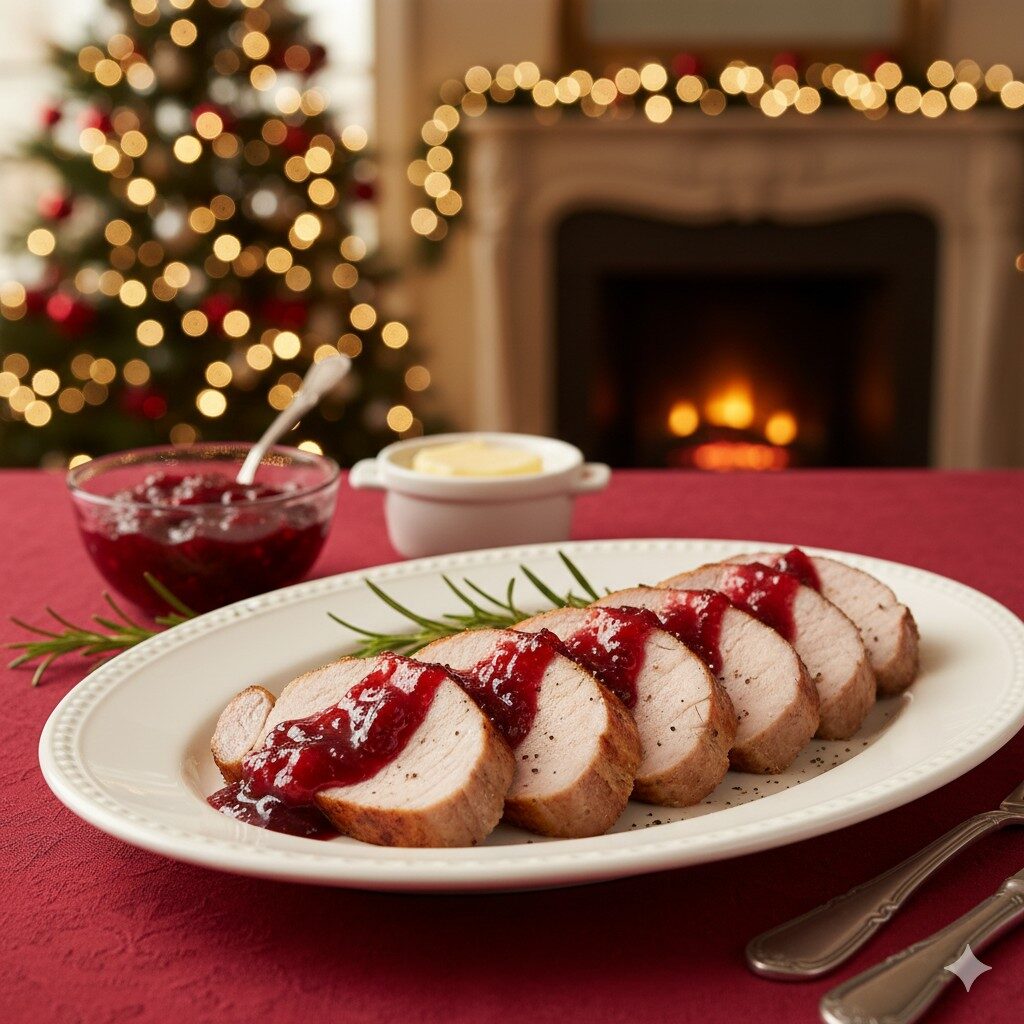 Filé suíno ao molho de geleia de frutas