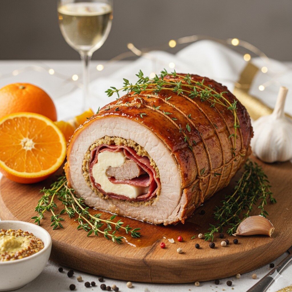 Lombo recheado com charcutaria e queijo (clássico e festivo)