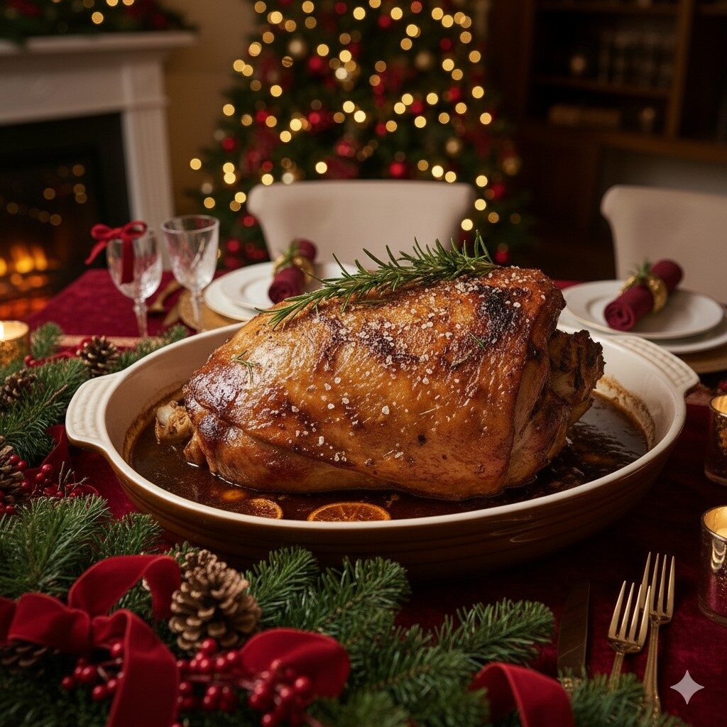 Pernil assado com manteiga e especiarias