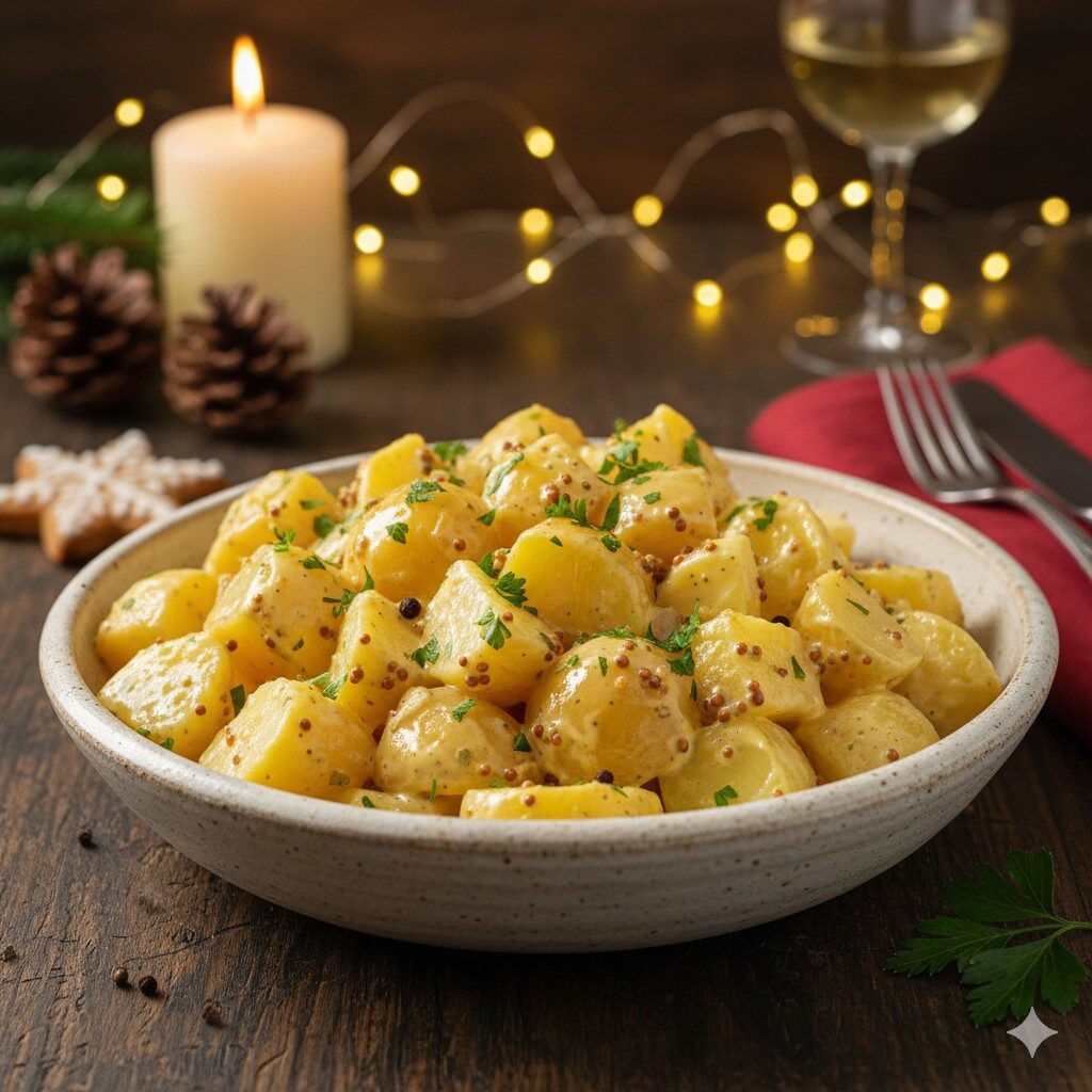 Salada de batata com mostarda e mel