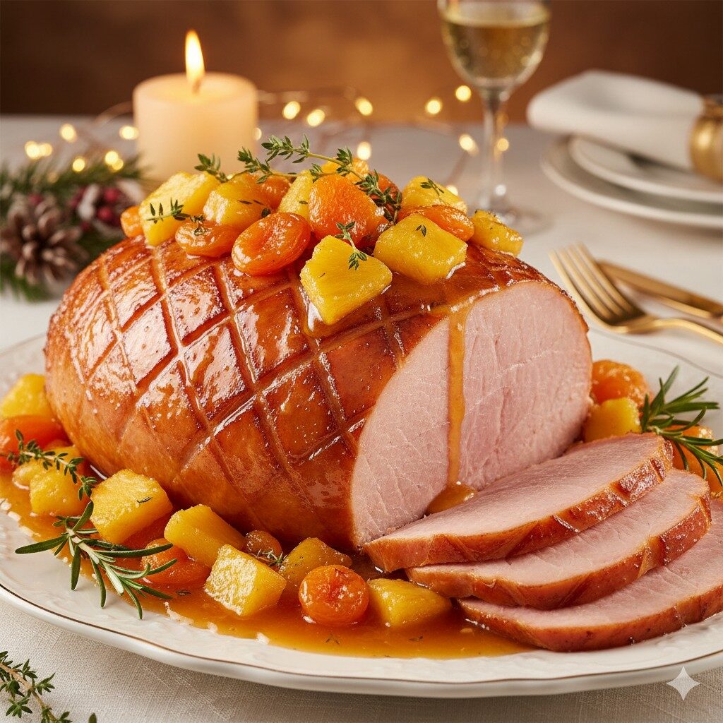 Tender com geleia artesanal e frutas caramelizadas