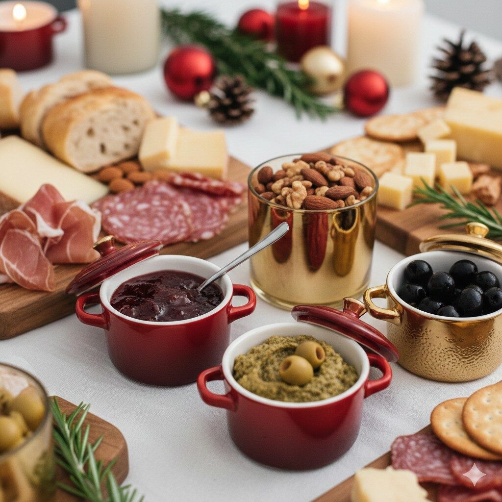 Usar potinhos vermelhos e dourados