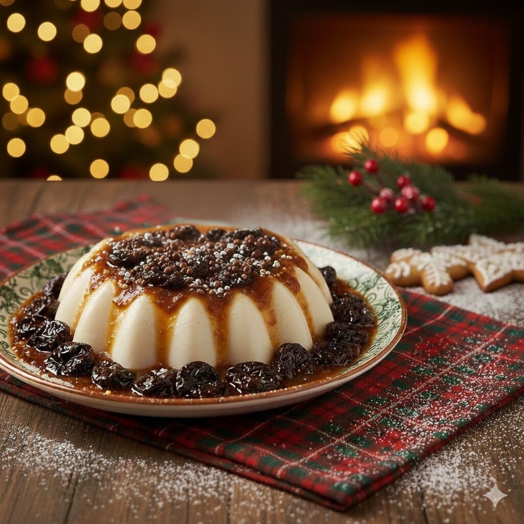 Sobremesas para o Natal: 20 receitas tradicionais e fáceis - 4 Manjar com calda de ameixa