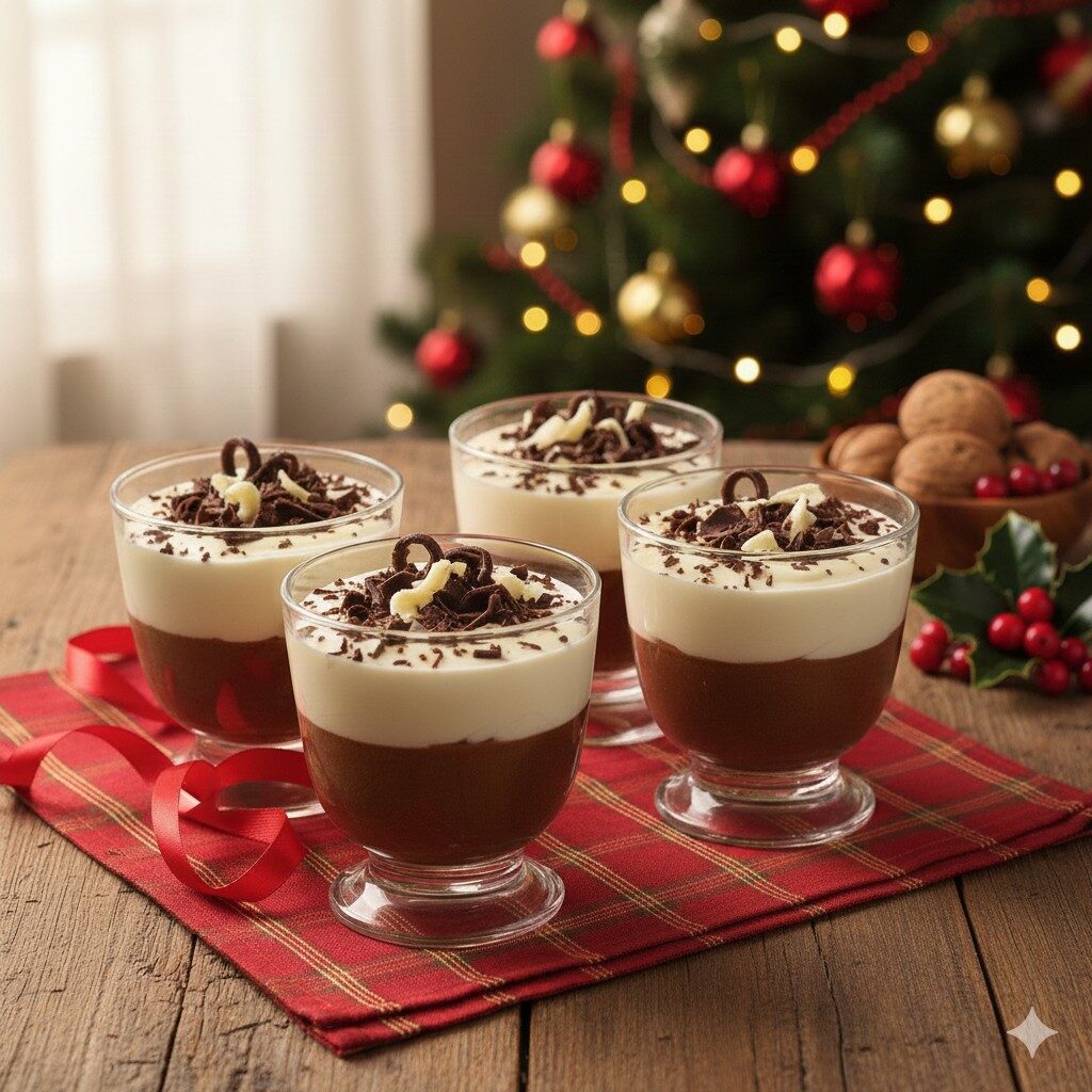 Sobremesas para o Natal: 20 receitas tradicionais e fáceis - 8 Mousse dupla de chocolate