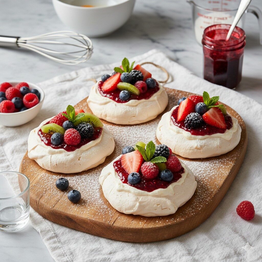 Sobremesas para o Natal: 20 receitas tradicionais e fáceis - 9 Pavlova individual