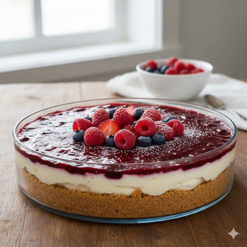 Sobremesas para o Natal: 20 receitas tradicionais e fáceis - 10 Torta gelada de frutas vermelhas