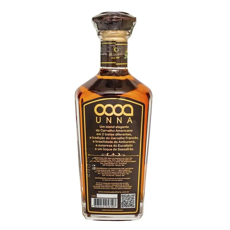 Cachaça Unna Ouro - Meia lua - 750ml