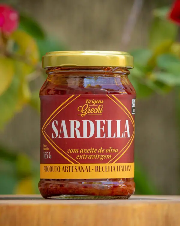 Pote de Sardella Origens Grechi 165g — antepasto italiano de pimentão vermelho e sardinha anchovada