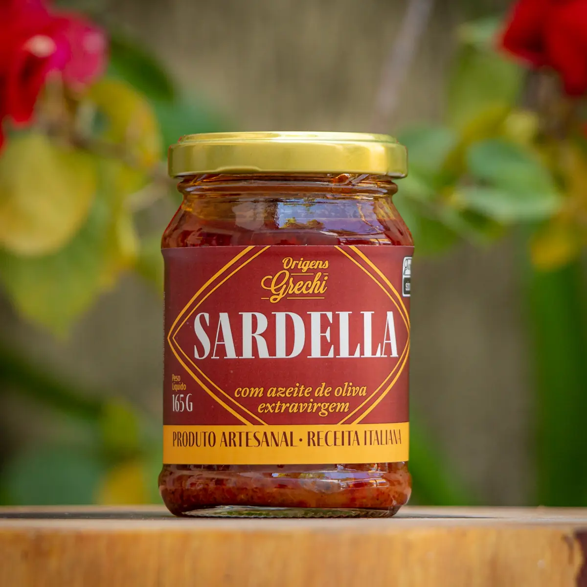 Pote de Sardella Origens Grechi 165g — antepasto italiano de pimentão vermelho e sardinha anchovada