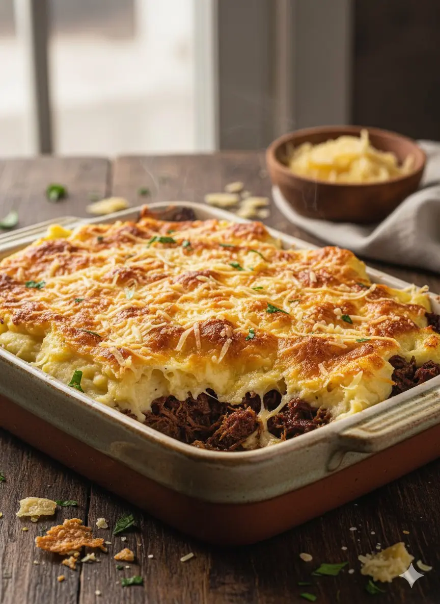 7. Escondidinho de Carne Seca com Queijo Canastra