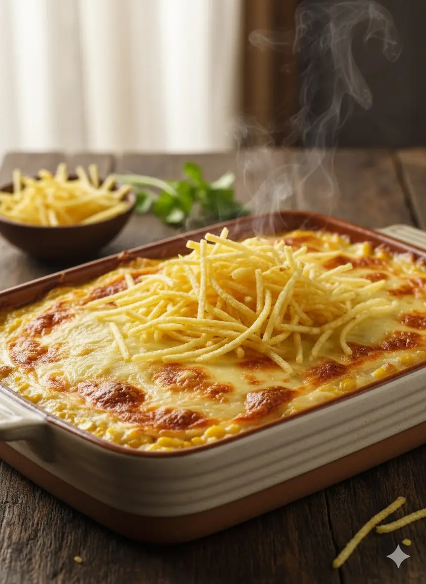 Fricassê de Frango com Creme de Milho Artesanal