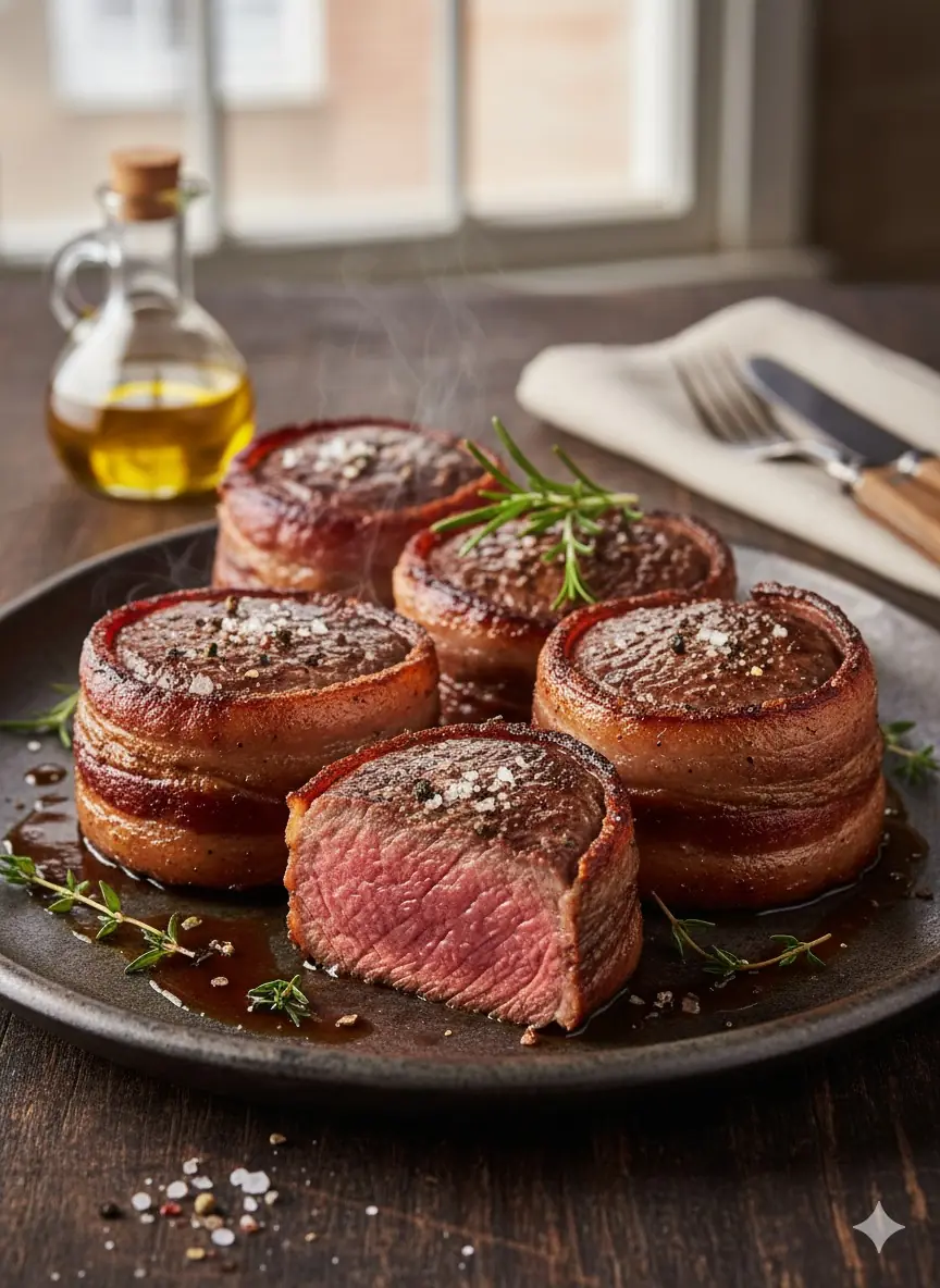 Medalhão de Filé Mignon com Bacon Artesanal