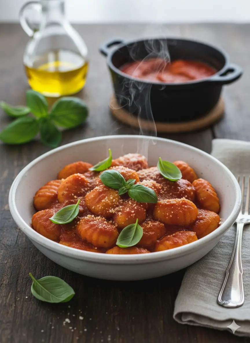Nhoque de Batata Doce com Molho de Tomate Artesanal