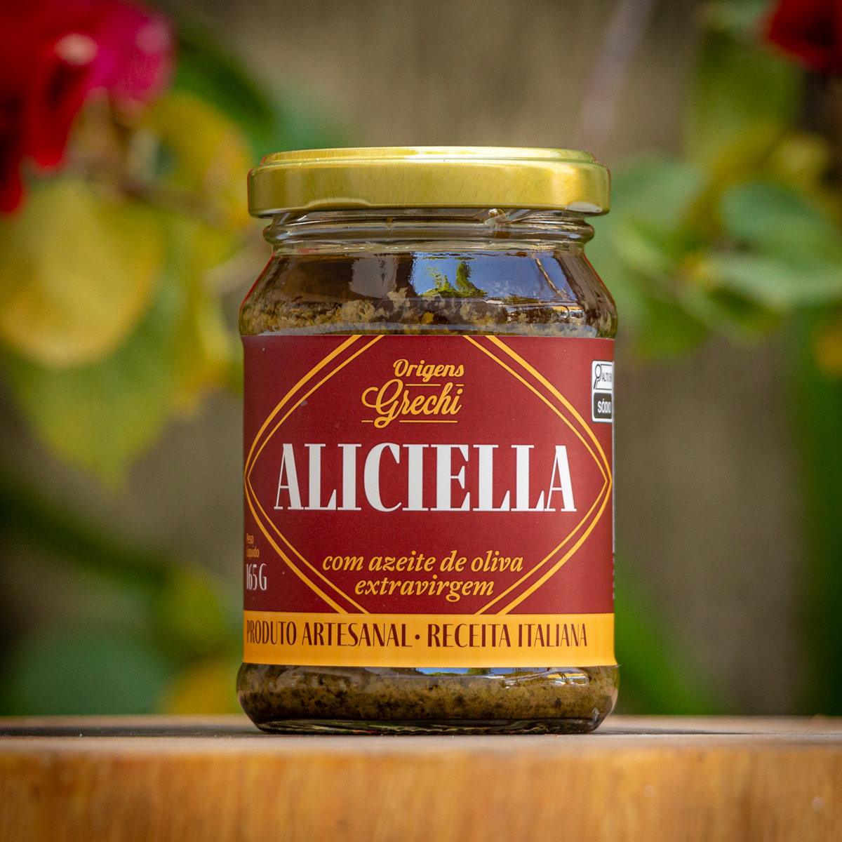 Pote de Aliciella Origens Grechi 165g — antepasto de sardinha anchovada com azeitona e azeite extravirgem