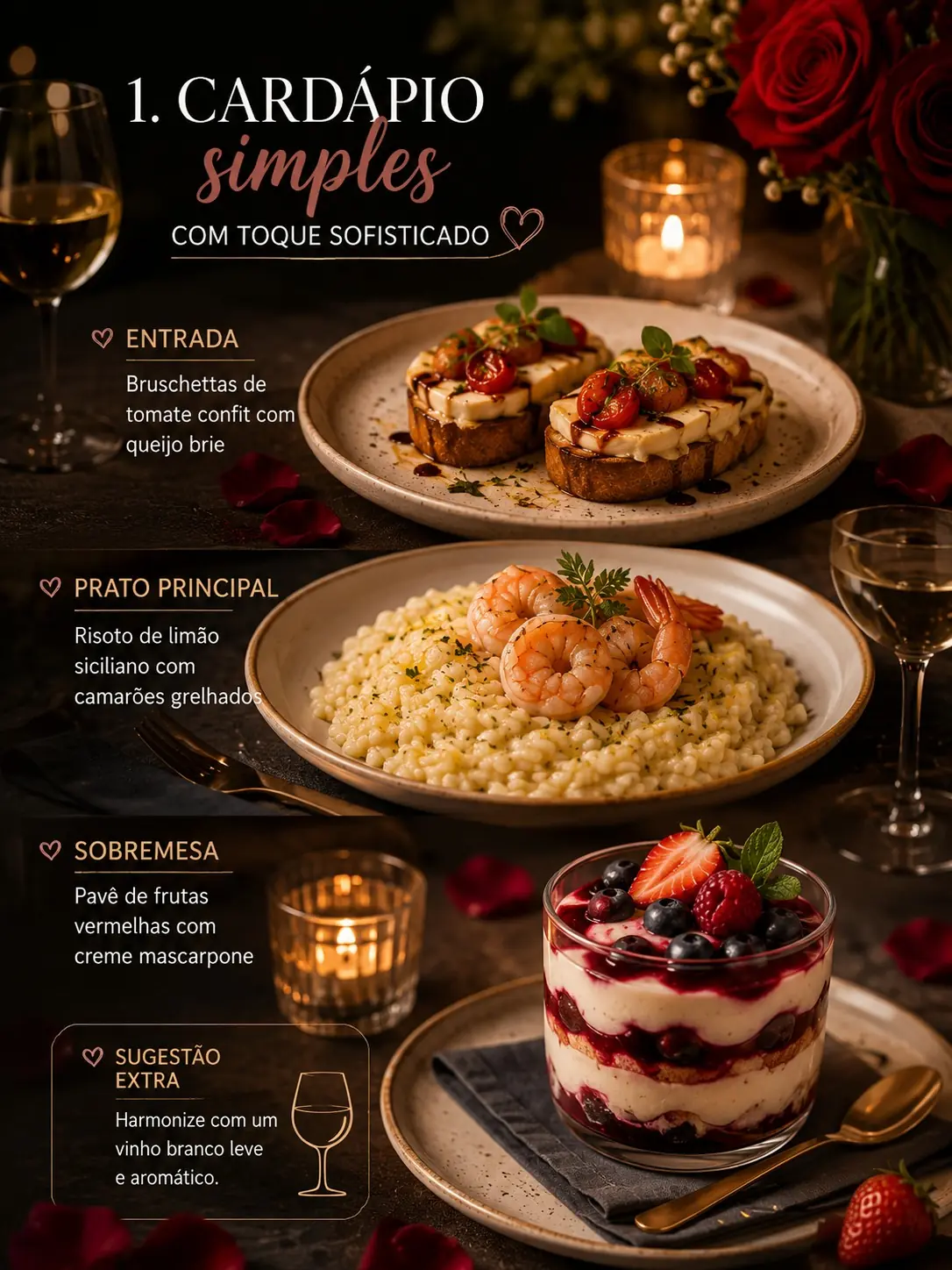 1. Cardápio simples com toque sofisticado