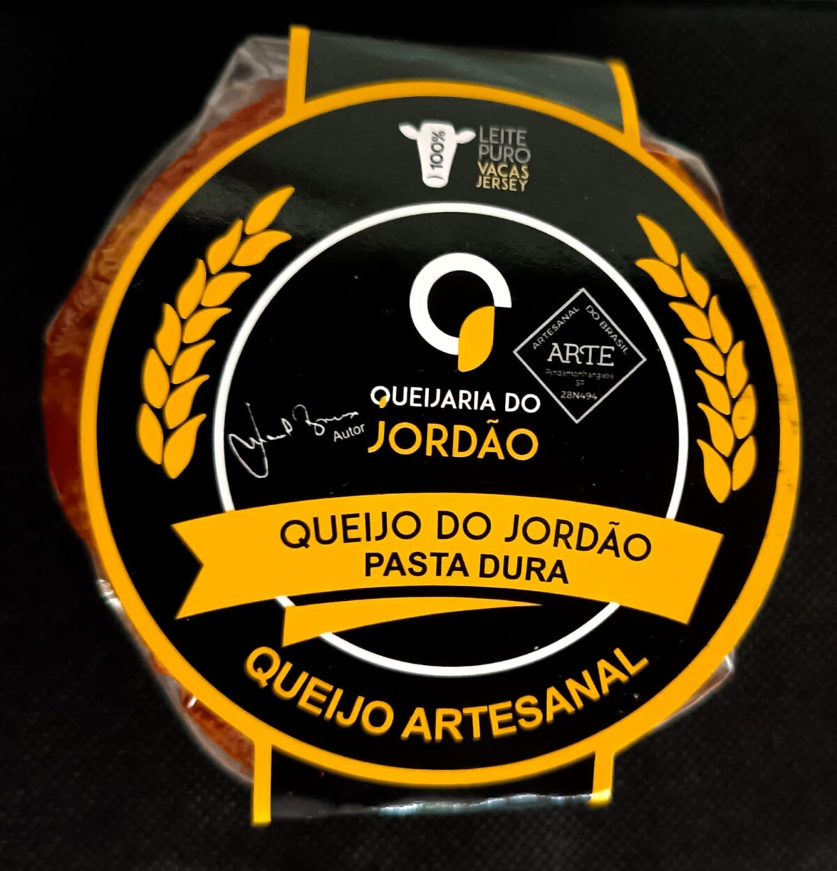 Queijo Jordão Pasta Dura 5 meses Queijaria do Jordão rótulo selo ARTE leite Jersey artesanal