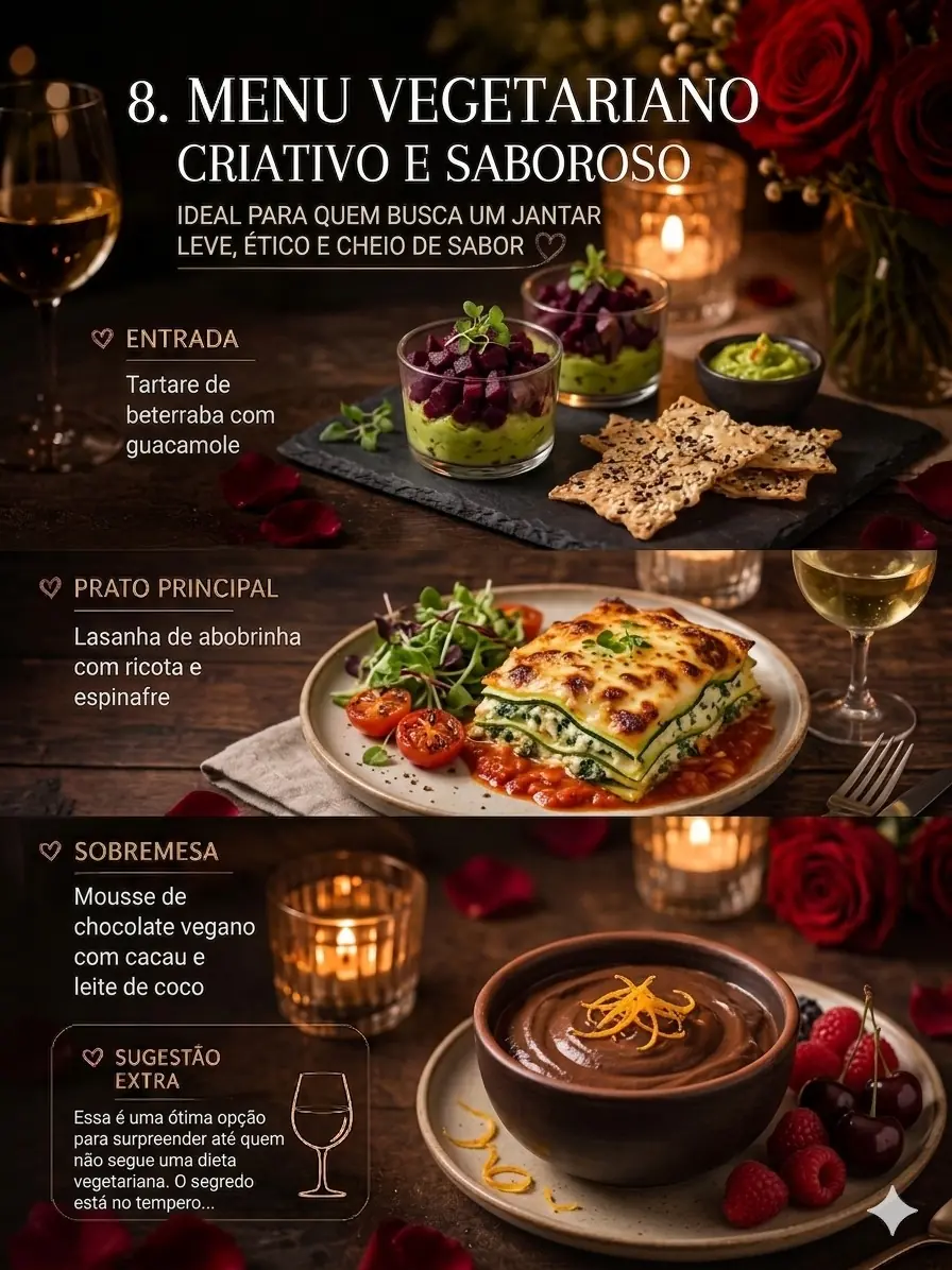 8. Menu vegetariano criativo e saboroso