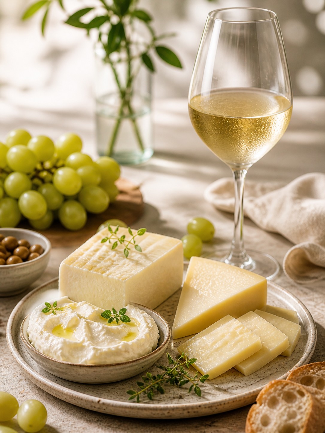 Quais queijos combinam bem com vinho branco