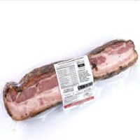 Bacon Pastrami FA Defumados peça inteira embalada a vácuo 250g com rótulo