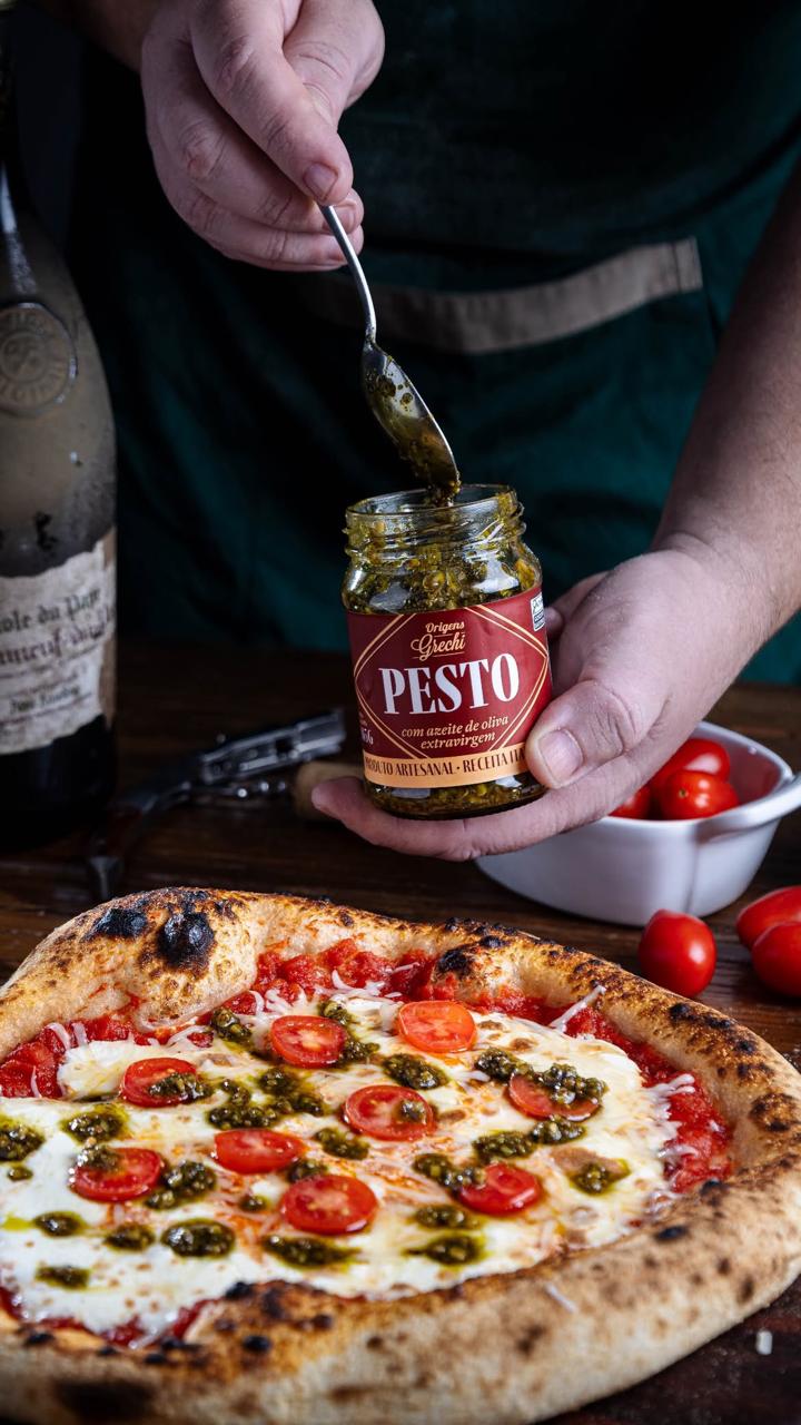 Pesto de Manjericão com Parmesão e Azeite Extravirgem - Origens Grechi - 100g