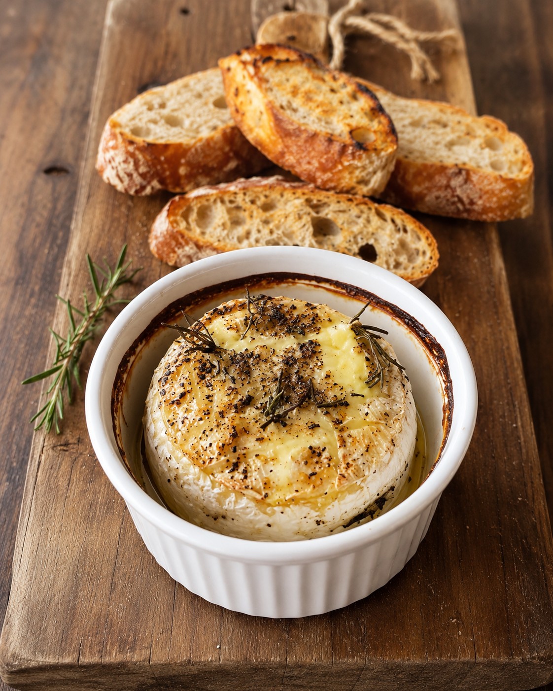 Baked Camembert ao Perfume de Alecrim e Vinho Branco