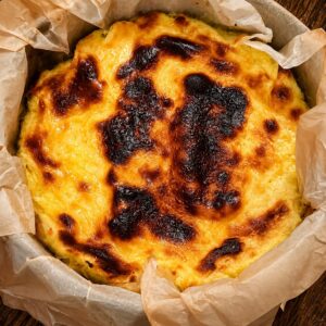 Tarta de Queso Basca com Queijo Pomerode Vermont