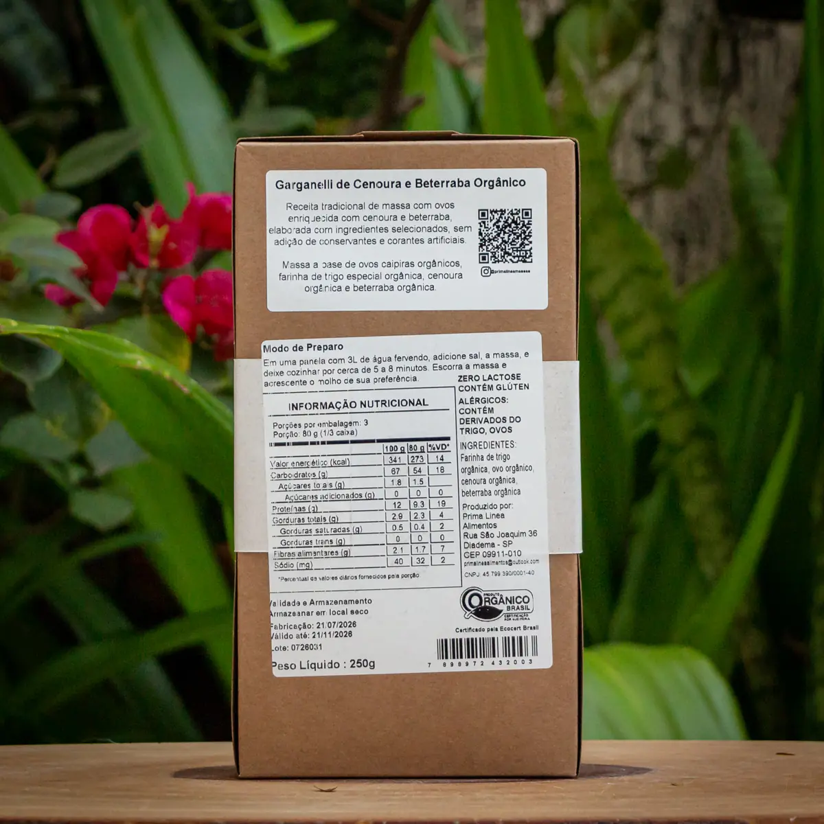 Garganelli de Cenoura e Beterraba - Prima Linea - 250g